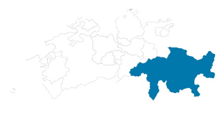 Karte: Graubünden auf der Schweizkarte